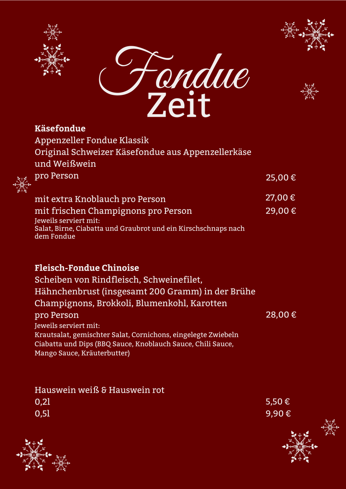 Fondue Karte Plakat-2